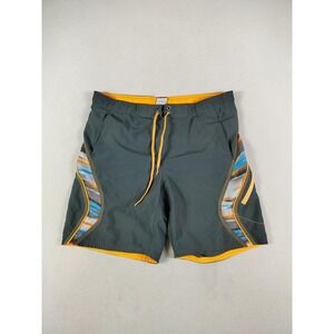 Nike Shorts Mens Small Gray‎ Orange Swim Trunks Boardshorts Mesh Lined Athletic